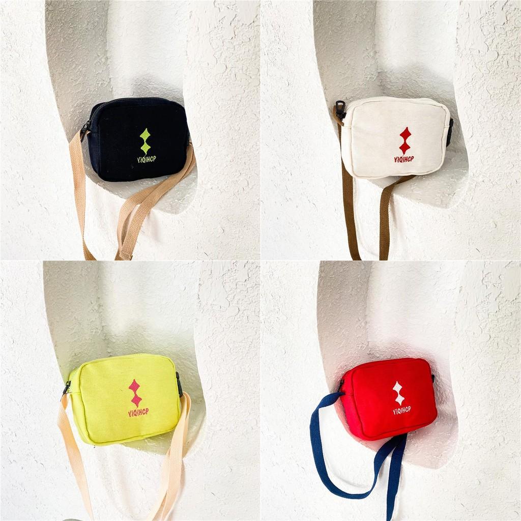 Trendy Summer Kids Canvas Crossbody Bag Stylish Alphabet Design For Boys And Girls