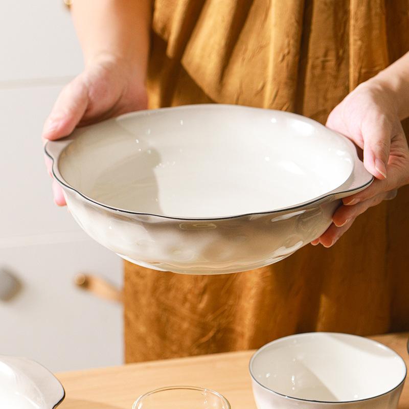 Creative Sauerkraut Fish Large Basin Bowl Household Large Binaural Soup Bowl Boiled Fish Crayfish Special Bowl Soup Basin Salad Bowl