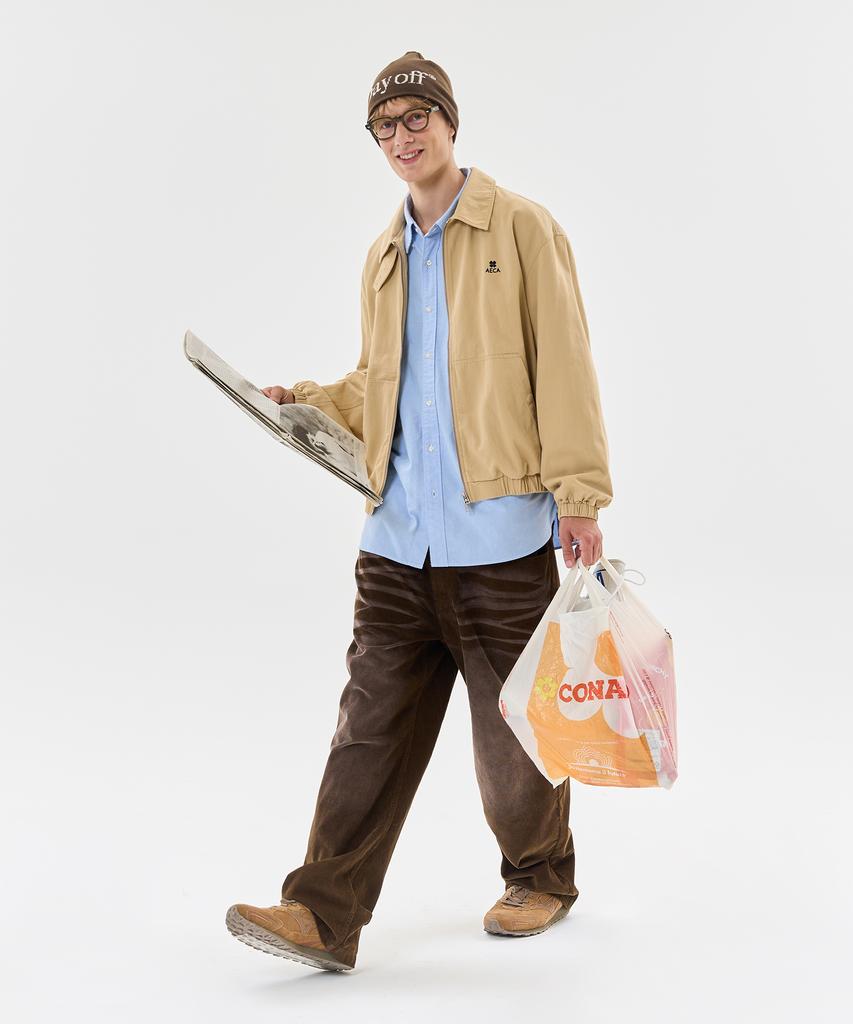 AECA Vintage Washing Coduroy Wide Pants-Brown