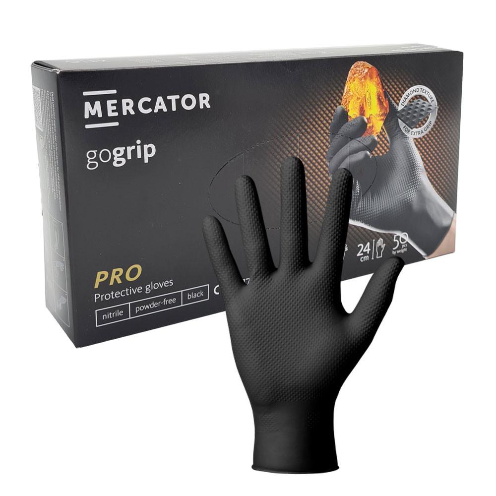 Nitrile Gloves Black Mercator Gogrip 50 Pcs