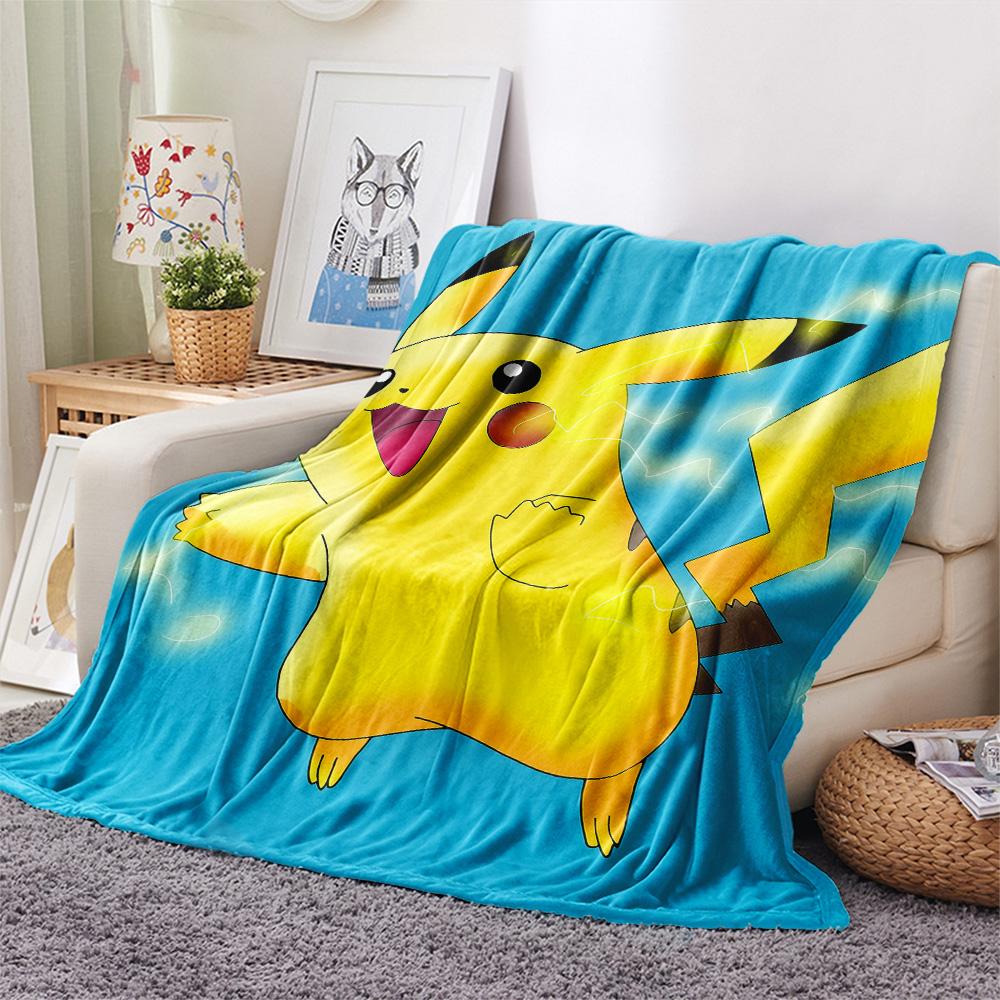 Sky Pikachu  Print Flannel Blanket, High quality Comfortable for All Seasons, Home Decor, Warmth and Comfort