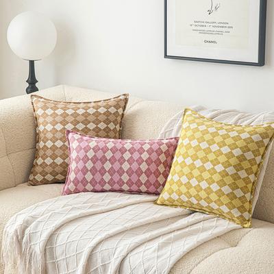 Geometrisches Karomuster Einfaches Kissen Ins Style Heim Sofa Bettseite Dekoration Kissenbezug Büro Sitzen Taillenschutz Kissen