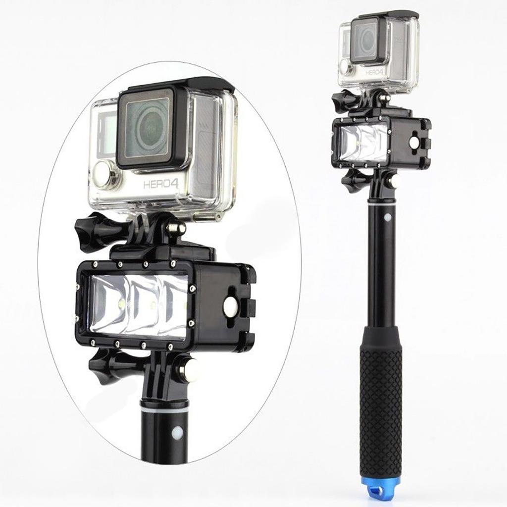 Underwater Waterproof Case Diving Spot Light LED Mount For GoPro Hero 5 4 3+ 3 SJ4000 For Xiaomi Yi Camera 3 Lighting Modes 3LED