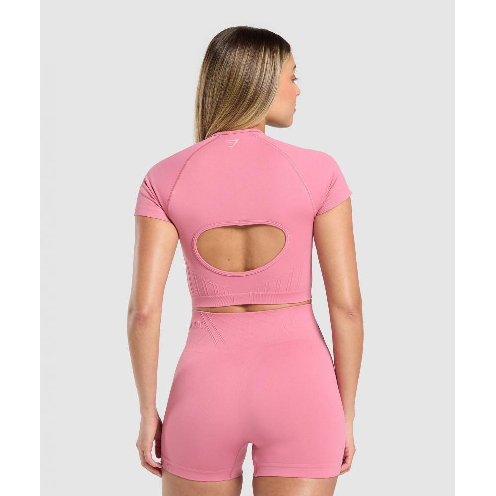 Gymshark Corset Seamless Crop Top Sunset Pink B3c4w Kcll