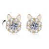 Zhuanzhuan Lucky Cat Adjustable Zircon Ring Set - Elegant Women's Light Luxury Jewelry