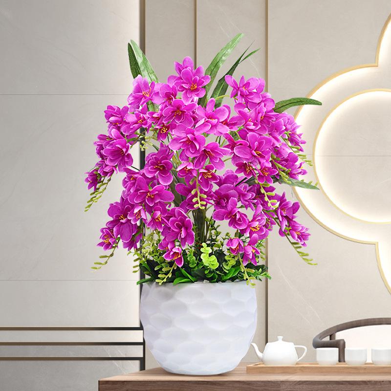 Artificial Phalaenopsis Flower Set: Indoor TV Cabinet Decor