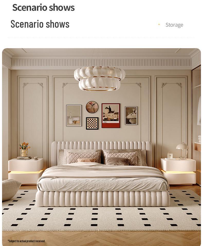 2025 Cream Luxury Bedside Table: Modern, Creative Design for a Stylish Bedroom