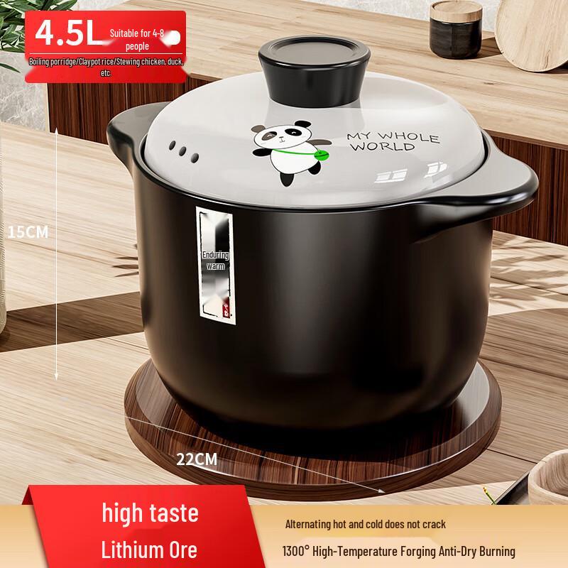 Cute Panda Ceramic Stew Pot for Gas Stoves