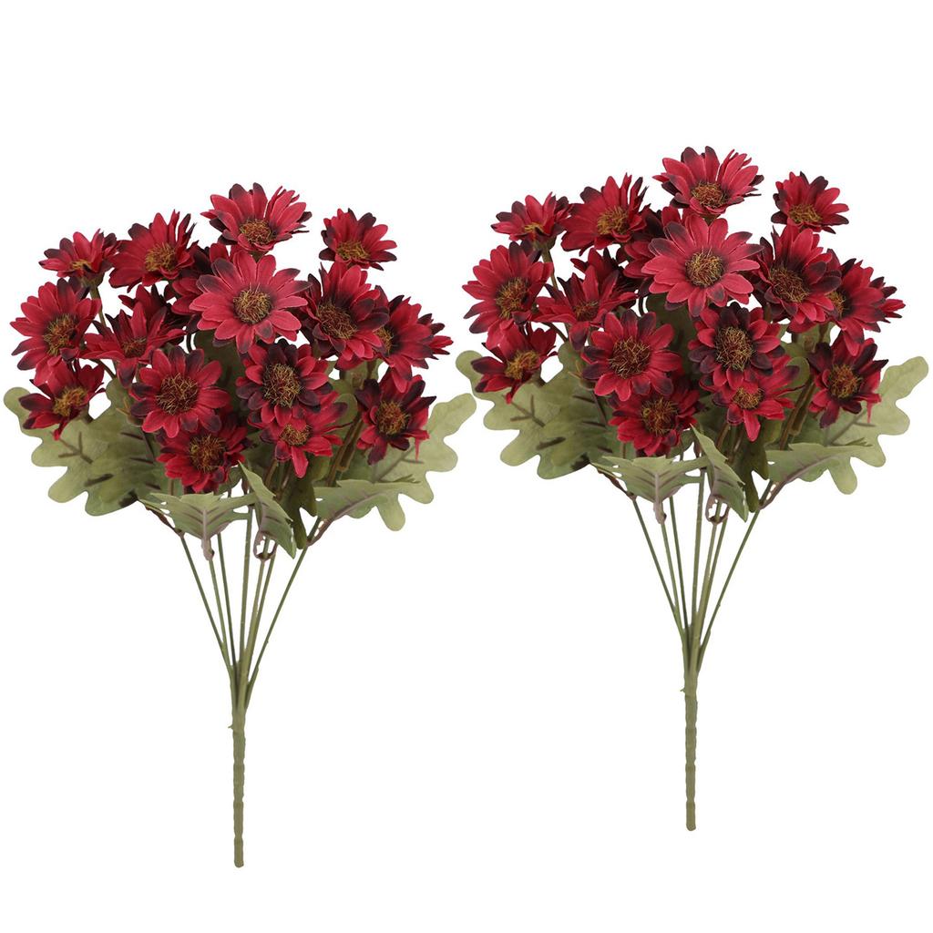 2Pcs Artificial Daisy Flowers Fake Chamomile Bouquet Floral Arrangement Decor for Wedding/Home/Photography Props