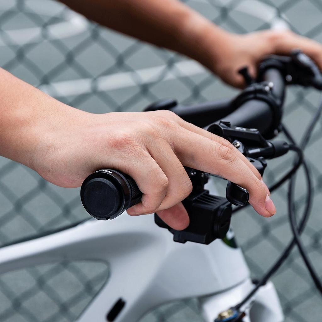 ROCKBROS Bicycle Set of Rubber Handlebar Grips with Double Locking Inner Shock Comfortable Easy Includes Hex Suitable for Cross Mountain and Folding