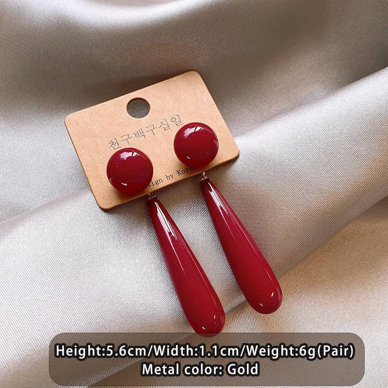 

Anke Deep Drawn Red Pearl Water Drop Pendant Hanging Earrings For 2026 New Design Jewelry Women s Trendy Accessories Earstud wine red