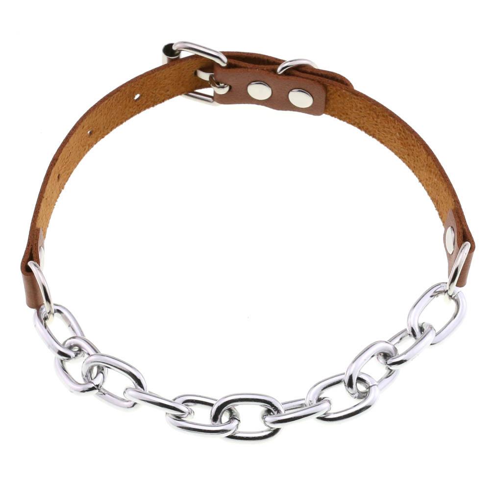 Punk Rock Chain Leather  Choker Women Metal Chocker Buckle Collar Necklace Girls Festival Goth Accessories
