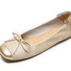 French Temperament Bow Huge Good-looking Single Shoes 2025 Summer New Fashion Flat Ballet Soft-soled Casual Shoes