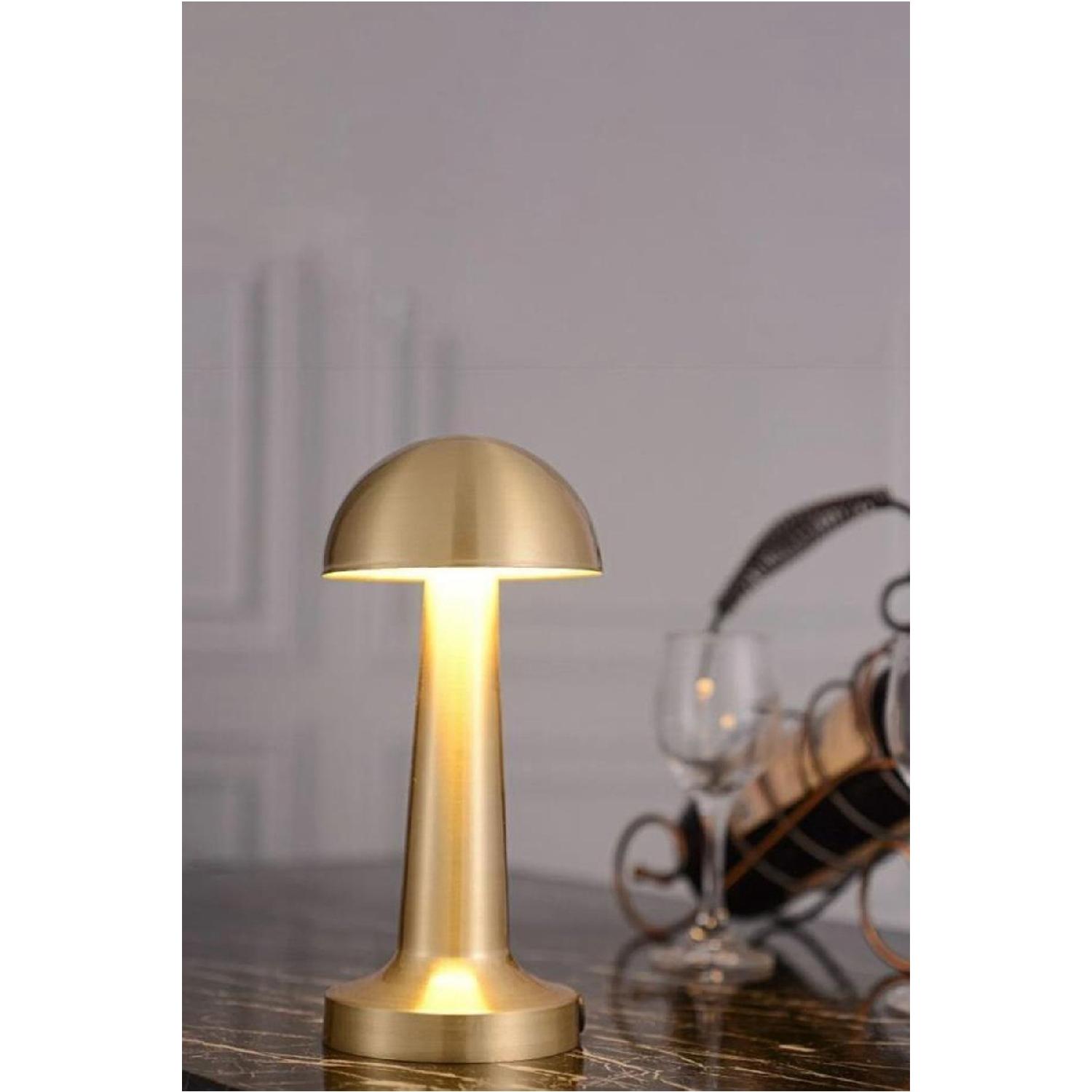 

Mushroom Model Rechargeable Retro Table Lamp With Dimmer Gold зелёный