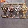 1 Pair Metal Material Curtain Holdback Rose Design Wall Mounted Retro Drapery Holder Multifunctional with Screw Window Holder