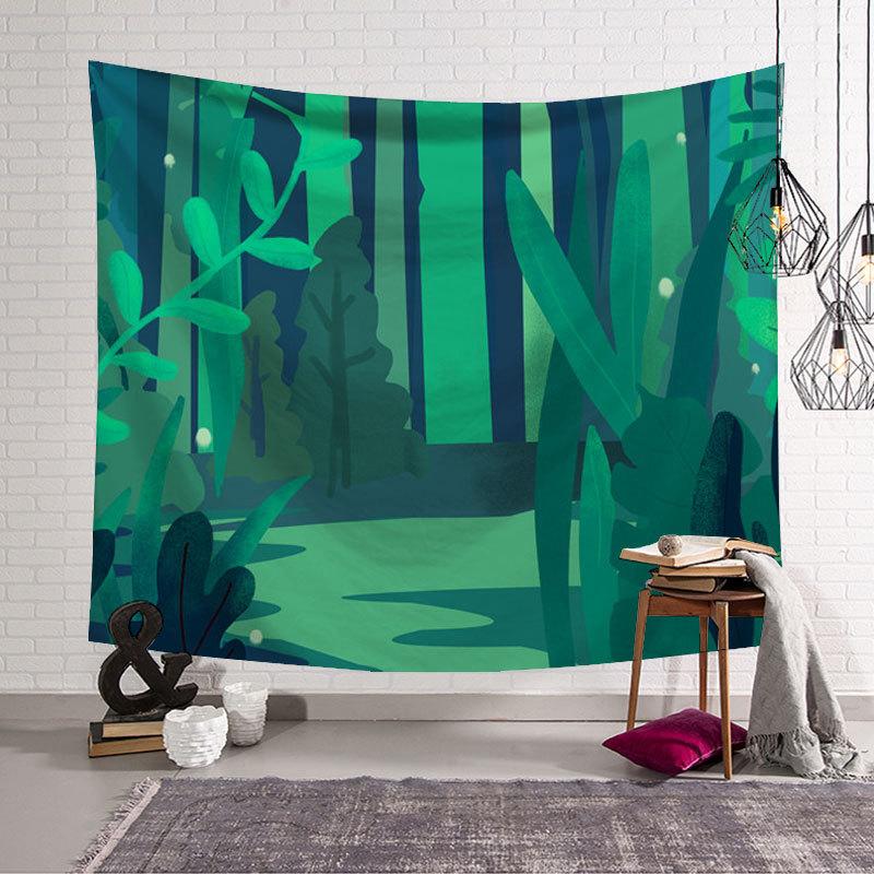 Ins Background Cloth Green Decoration Bedroom Hanging Cloth Room Decoration Painting Tapestry Wall Cloth