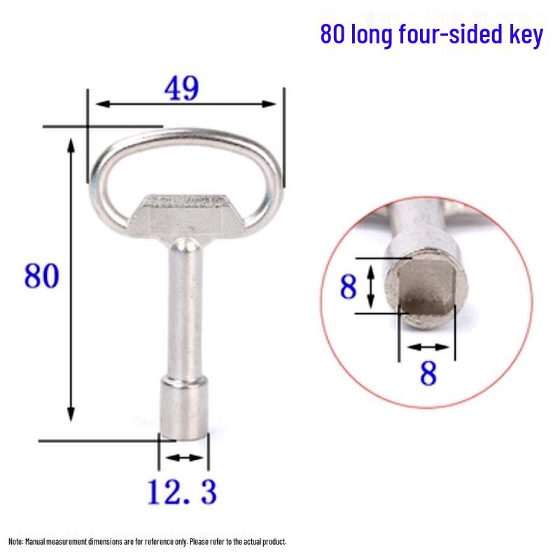 Cross Key Zinc Alloy Multipurpose Wrench for Elevator, Electrical Box, and Water Meter.