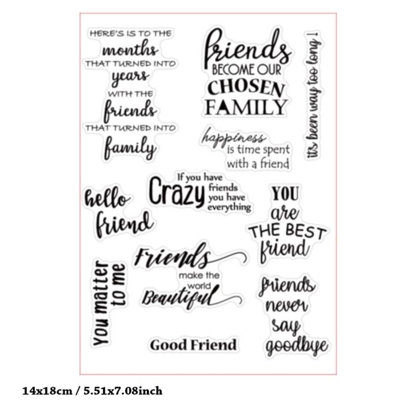 Greeting Words Clear Silicone Stamp Blessing Words Silicone Stamp for Card Making Scrapbooking Photo Album Journal