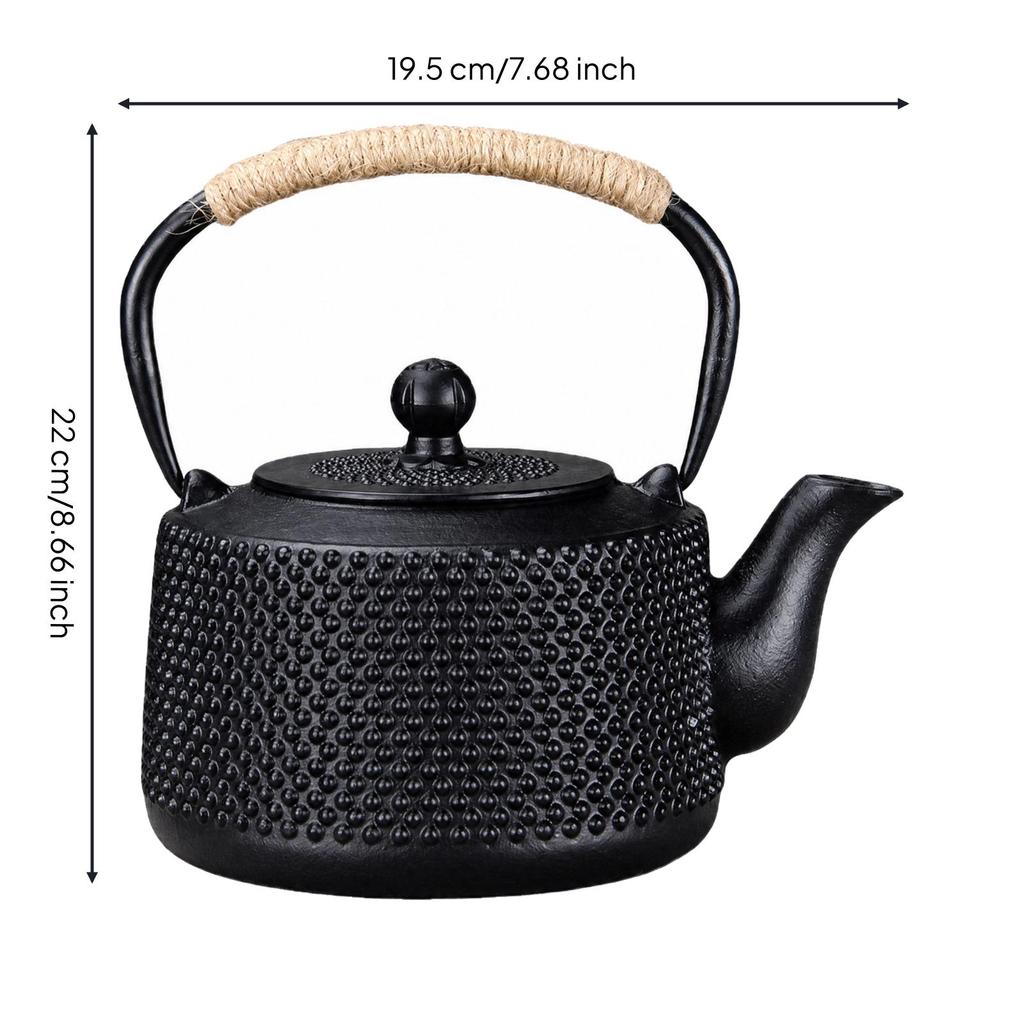 Enameled Cast-Iron Teapot Enamel Interior Textured Matte for
