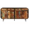 VidaXL Buffet 140x35x70 Cm Solid Reclaimed Wood and Metal 355845
