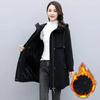 Women's Winter Mid Length Hooded Waist Cinching Pie Overcomes Middle-aged Mothers' Warm Jacket