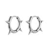 Stainless Steel Spike Hoop Earrings Hollow Out Design Punk Stud Jewelry  for Women Men