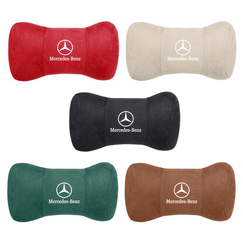 Car Seat Suede Memory Cotton Neck Pillow Headrest For Mercedes Benz AMG W205 C300 W203 W206 W108 W124 W126 W140 W168 GLA GLB GLC FV1