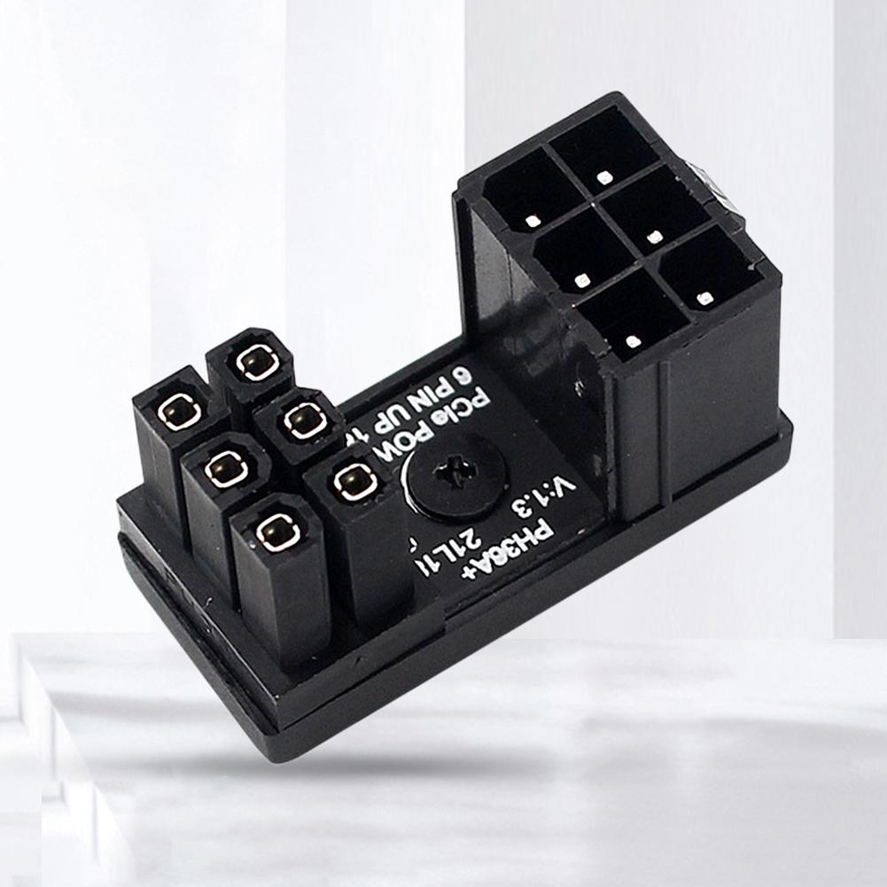 Graphics Card 180° Power Supply Adapter Connector Elbow GPU PSU Steering Connector PCI-E 6Pin 8Pin Rotating Wiring Artifact