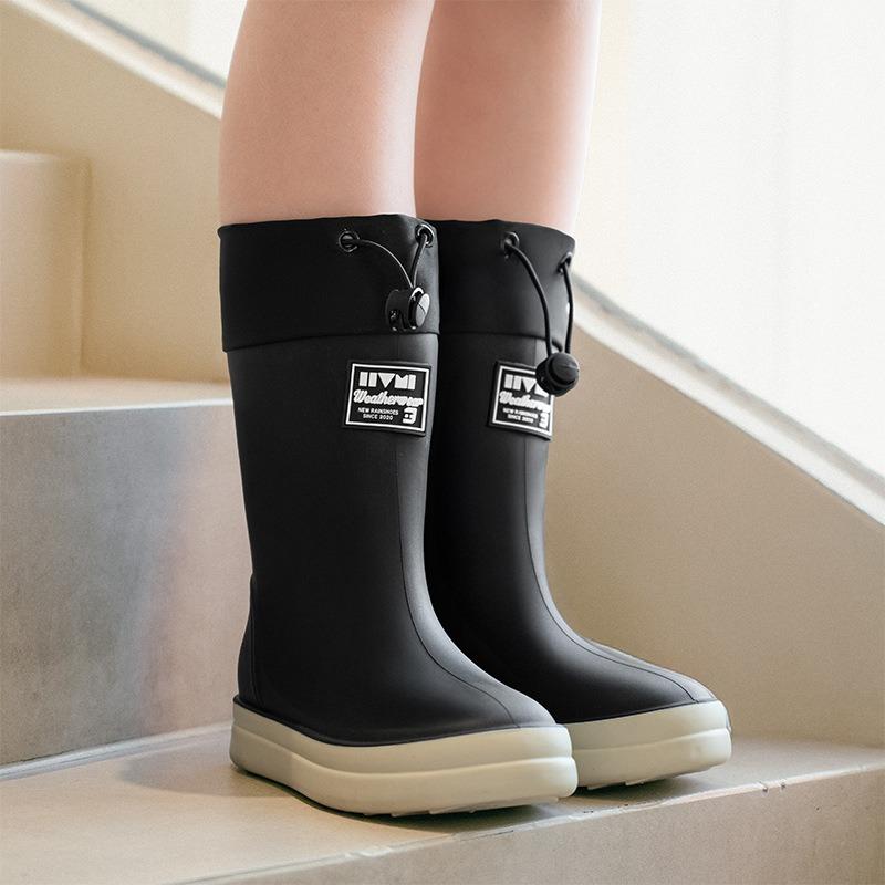 New Children's Outdoor Bundle Waterproof Shoes Fashionable Boys and Girls Rain Boots Children's High Soft-soled Rubber Rain Shoes