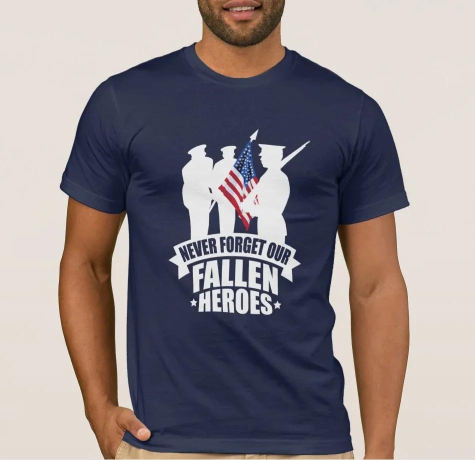 Never Forget Our Fallen Heros American Soldiers TShirt 100 Cotton ONeck Summer Short Sleeve Casual Unisexs Tshirt Size S3XL