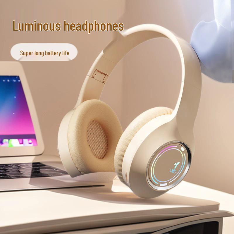 Luminous Bluetooth Headset: Foldable, High-Value, Head-Mounted, Universal for Gaming & Music.