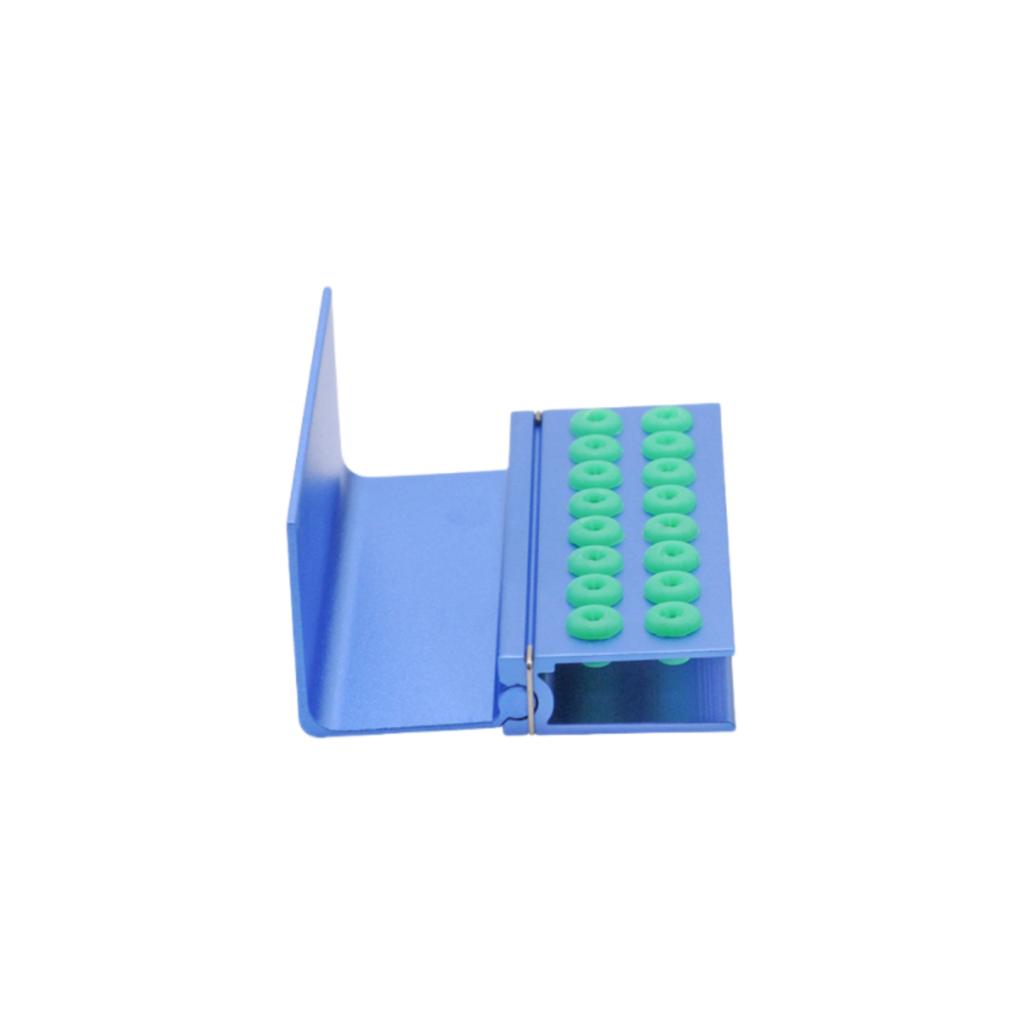 Durable And Safe 1Pc Dental Autoclave Sterilization Case 16-Slot Silicone Fg/Ra Bur Organizer Heat-Resistant Metal Block Clinic Lab Tool
