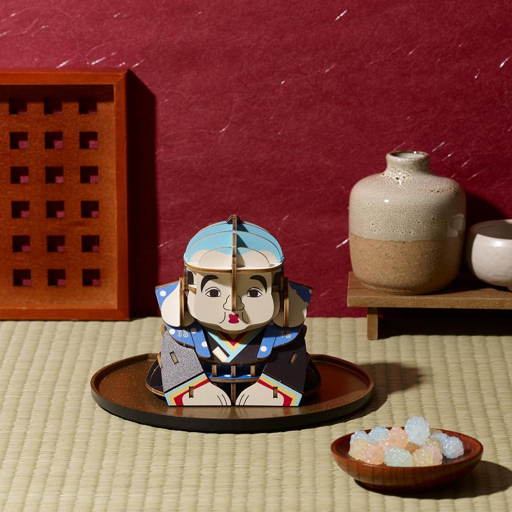 Ki-gu-mi Fukusuke - Hölzernes 3D-Puzzle DIY Bastelset für Kinder und Erwachsene - Lernspielzeug für Jungen und Mädchen - 3D-Kunstwerk und ein tolles Geschenk für Erwachsene