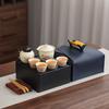 Light luxury portable travel tea set Ru kiln set outdoor kung fu teapot Kuaike cup holiday gift