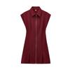 Spring New Women's Clothing French Simplicity Silm Sleeveless Lapel Zipper Mini Dress 8748841