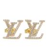 Used Pierce LV Iconic Strass M00609 metal/Rhinestone 3.2g Gold Accessories