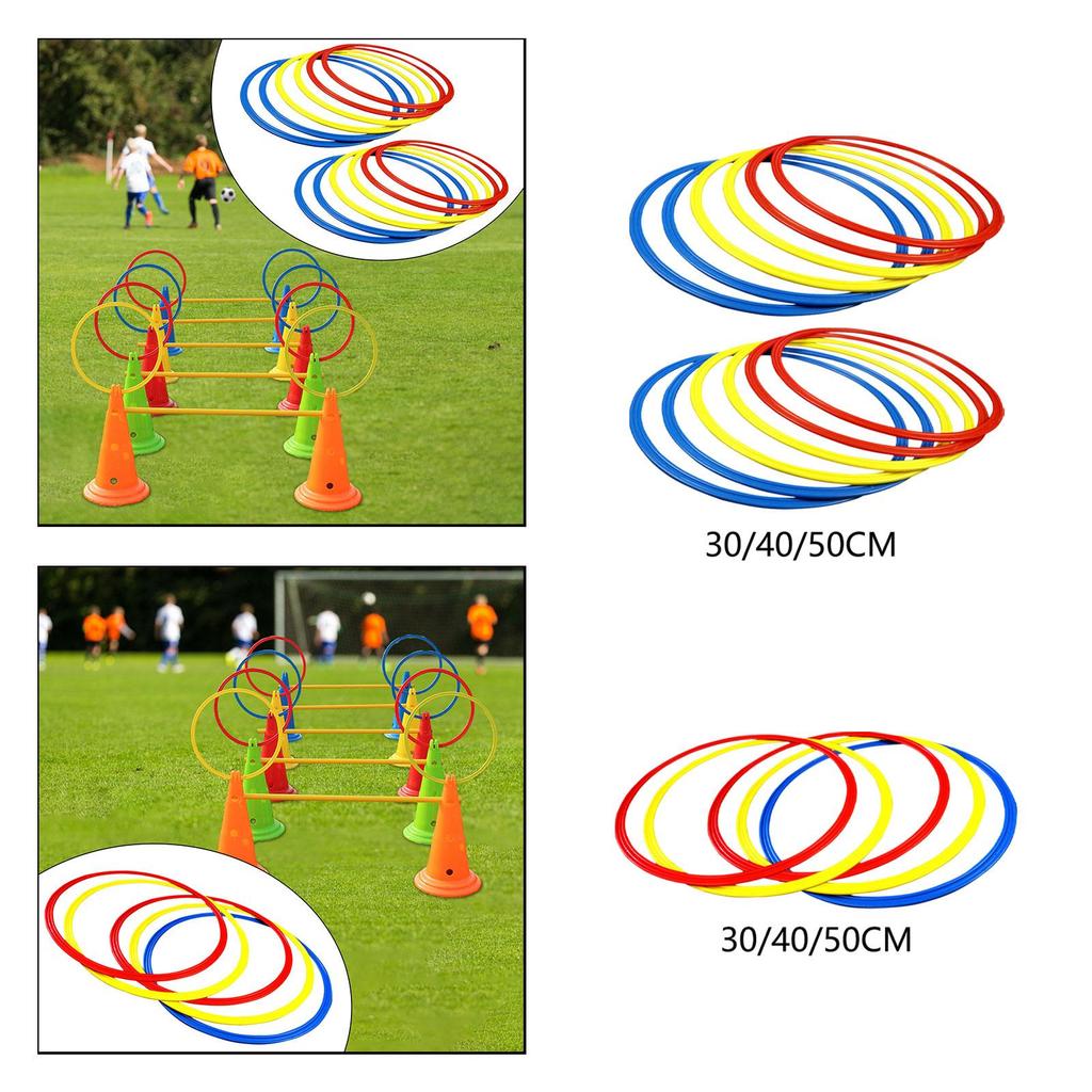12 Agility Training Rings As And Coordination for Fast Footwork. Made of Wear-resistant PVC.