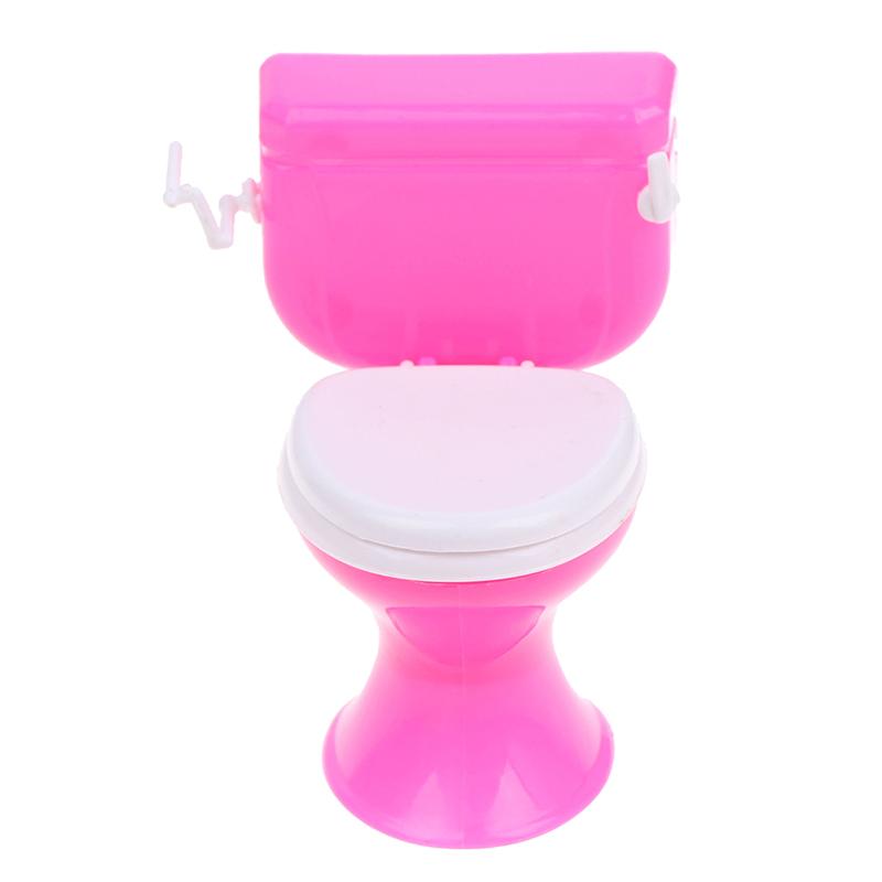 Dollhouse Furniture Bathroom Toilet Doll House Miniature Baby Pretend Toys