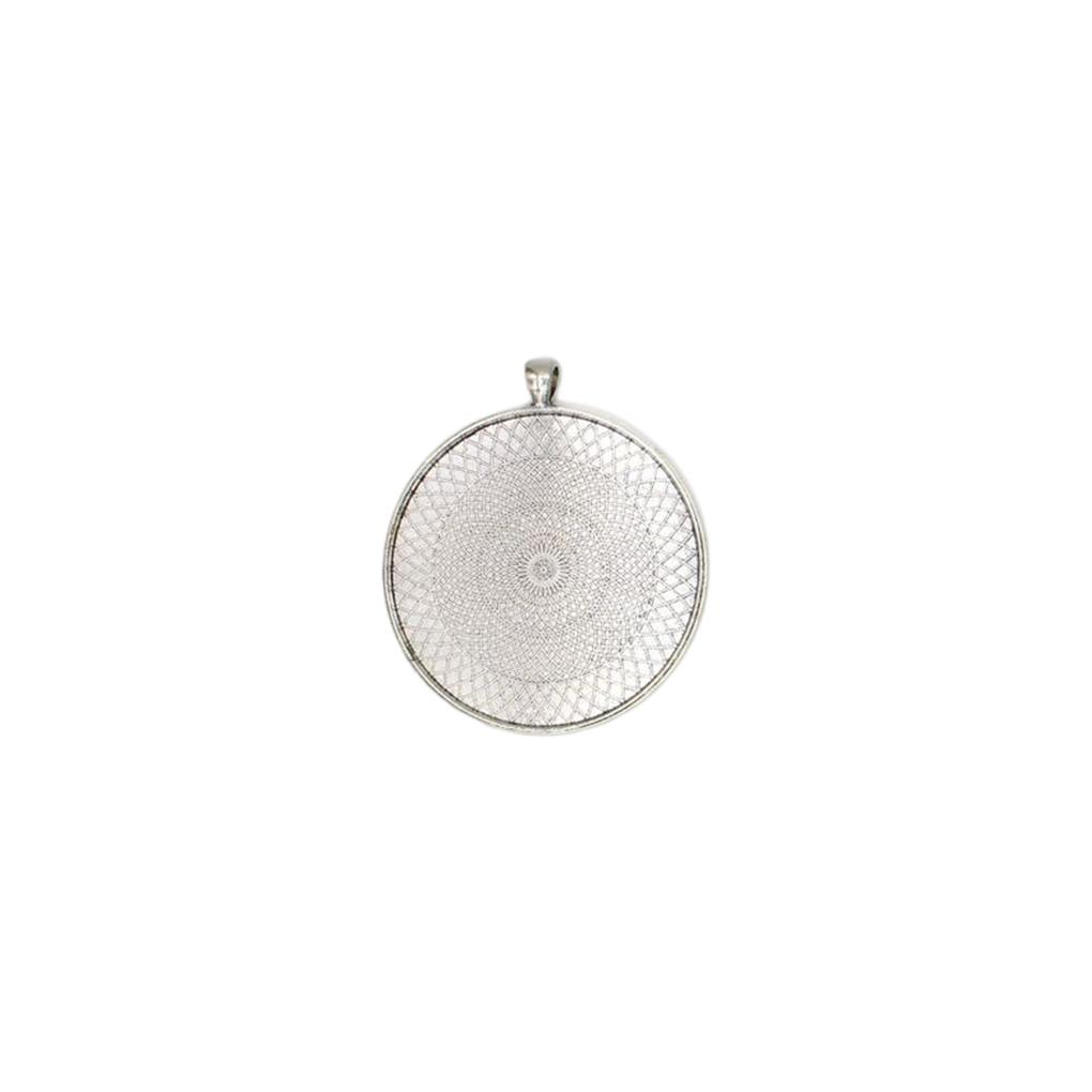 Women Men Vintage Style Round Pendant Base Necklace Hanging Decoration Jewelry Handmade Handicraft Accessories