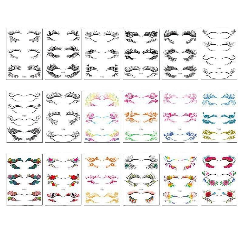 Waterproof Disposable Eyeshadow & Eyelash Tattoo Stickers - Sweatproof, Easy to Clean