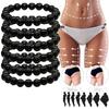 European & American Black Imitation Obsidian Slimming Anklet with Black Agate Bracelet Stones
