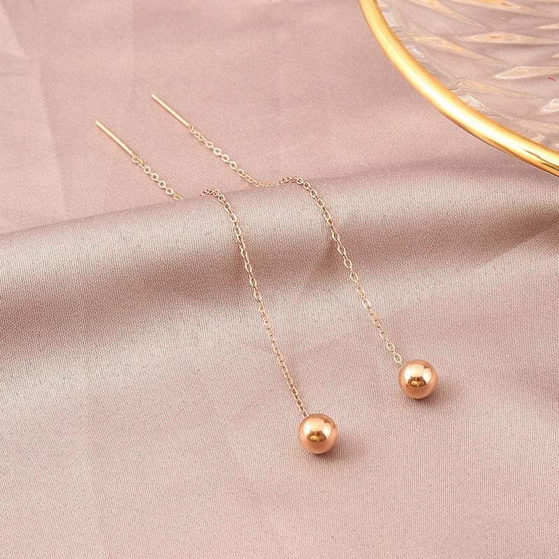 Water Drop Pearl Rhinestone Tassel Earrings