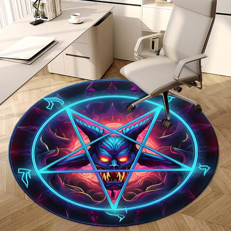 1pc Office Carpet Chair Mats Devilish Pentagram Symbol Perfect for Decorating Office Chairs, Living Rooms, Or Bedrooms