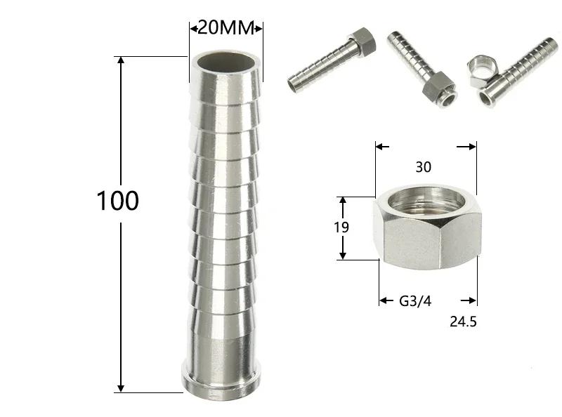 

Hose Barb Nipple 304 Stainless Steel Pipe Fitting Air Water Gas304 Hose Adaptors Adapter For Vacuum Fittings Stainless Steel Length