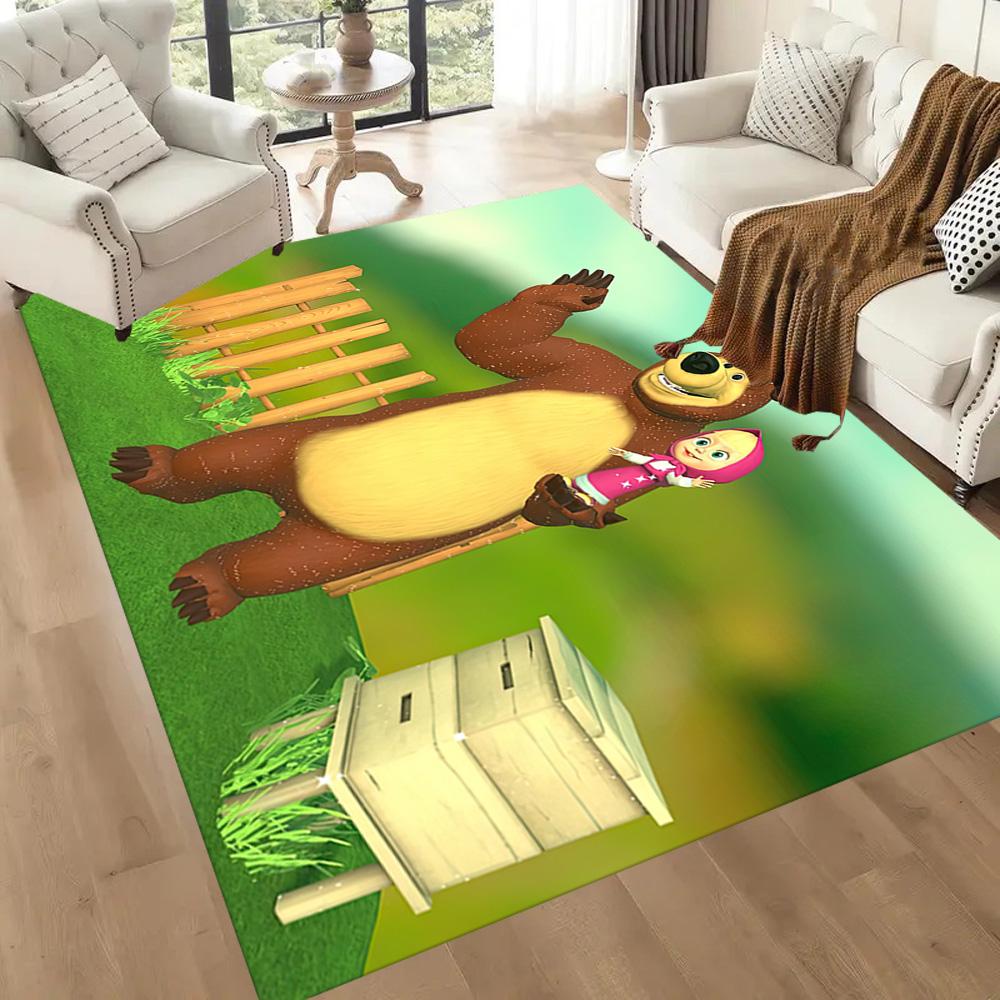 Masha Bear Area Rug Suitable for Dormitory Study Room Kitchen Foyer Antislip Carpet Decorate Offices Perfect Gift for Women/Men