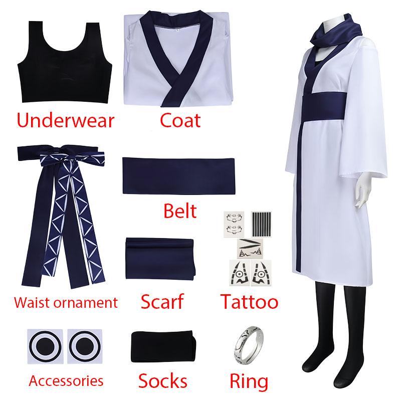 Anime Women Ryomen Sukuna Cosplay Costumes Underwear Coat Scarf Sukuna Suits Wig Tattoo Ring Halloween Carnival Cos Adult Women