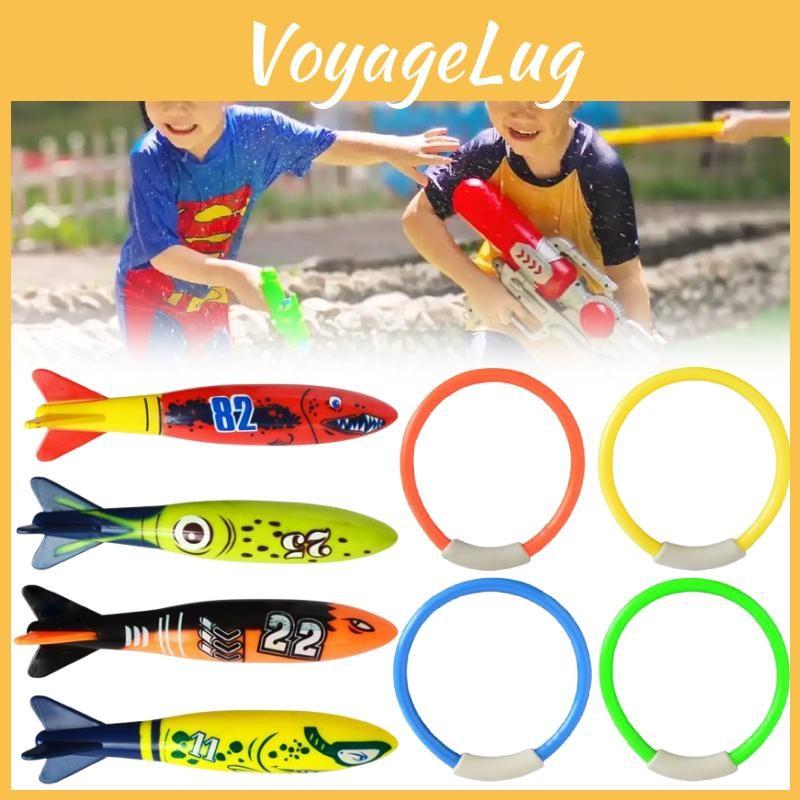Rings Torpedoes Floating Swimming Pool Toys Dive Sticks Kids Game Gift Prop