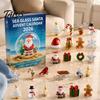 Christmas Tree Hanging Decorations Sea Glass Advent Calendar, 24-Day Acrylic 2D Ornament Set Reusable Holiday Ornaments with Santa Gingerbread