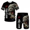 T Shirt & Shorts Sets 2piece Suit for Mens Animal Pattern Print Short Sleeve Tracksuit Leisure 3D Polyester Man's Set