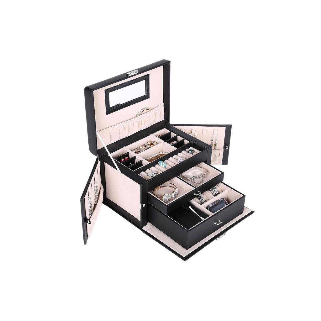 SONGMICS Jewellery Box Jewellery Box with 2 Drawers Mirror